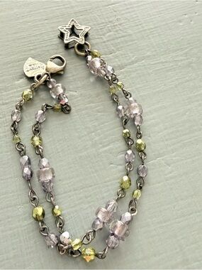 Comatock Beaded Double Strand 925 Sterling Silver Bracelet